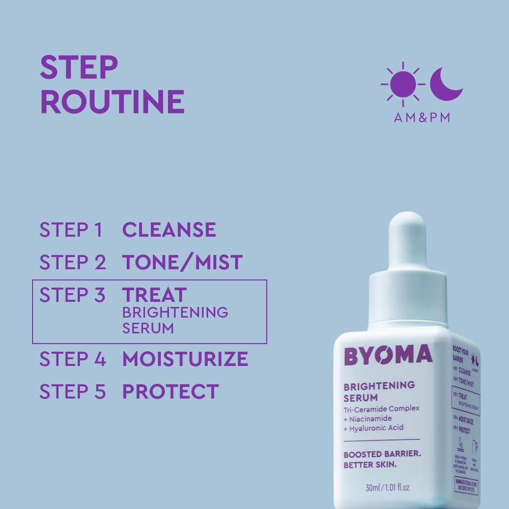 Byoma Brightening Serum (30Ml) Brightening and Hydrating Face Serum with Hyaluronic Acid, Niacinamide and Ceramides - for Glowing and Radiant Skin