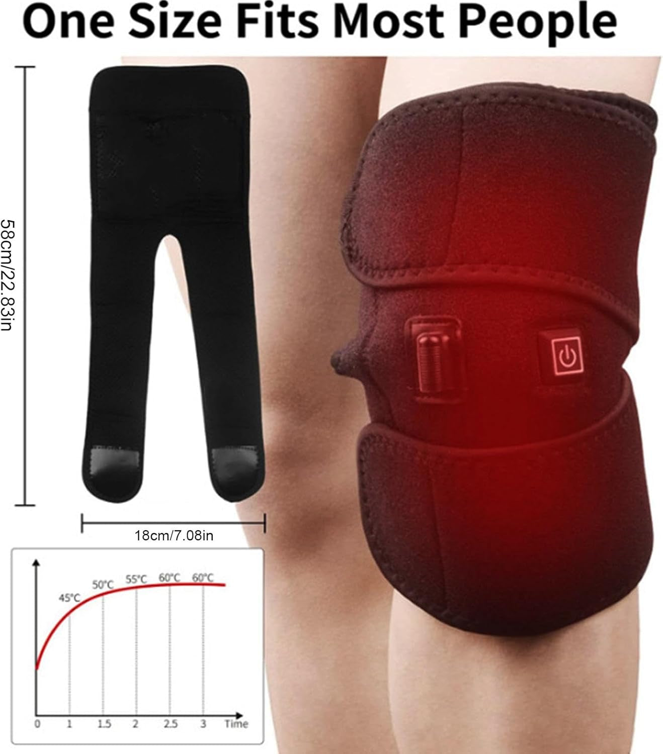 USB Heated Knee Brace with Adjustable Heat Settings for Enhanced Comfort and Relief During Activity
