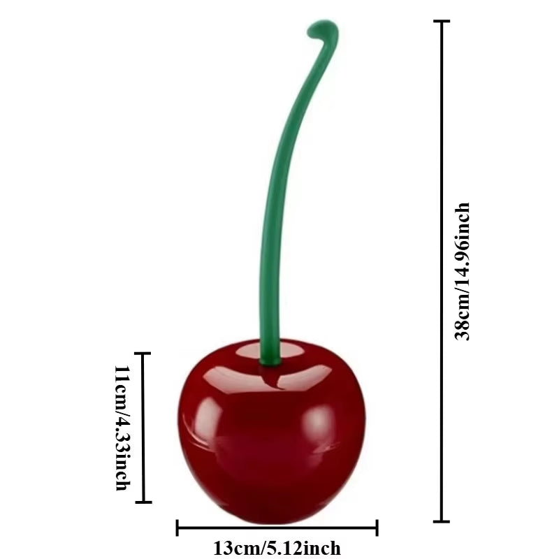 Two Toilet Brushes, Toilet Holders, Bathroom Accessories, Creative and Cute Cherry Shaped Toilet Brush Holder Set