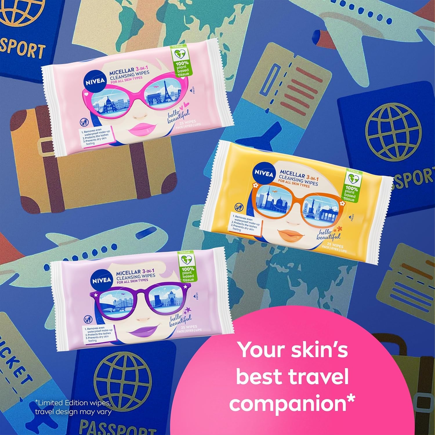 Limited Edition Biodegradable Micellar Cleansing Wipes - 25 Pcs for Effortless Waterproof Makeup Removal!