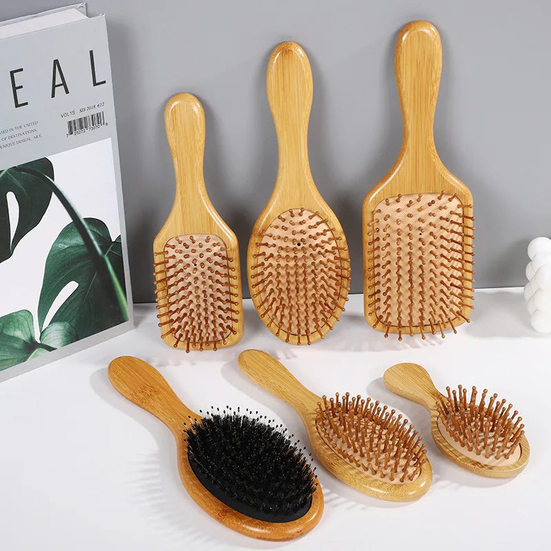 Hair Brush, Natural Bamboo Paddle Detangling Hairbrush, Massage Scalp Thick/Thin/Curly/Dry Hair for Women & Men