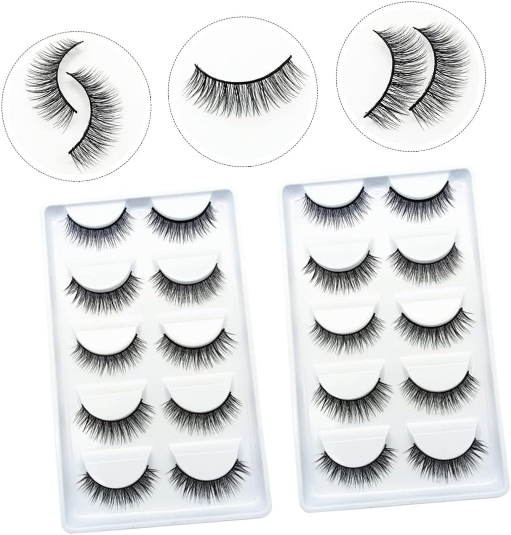 10 Pairs Natural Look False Eyelashes - Perfect Beauty Accessory for Effortless Glam!