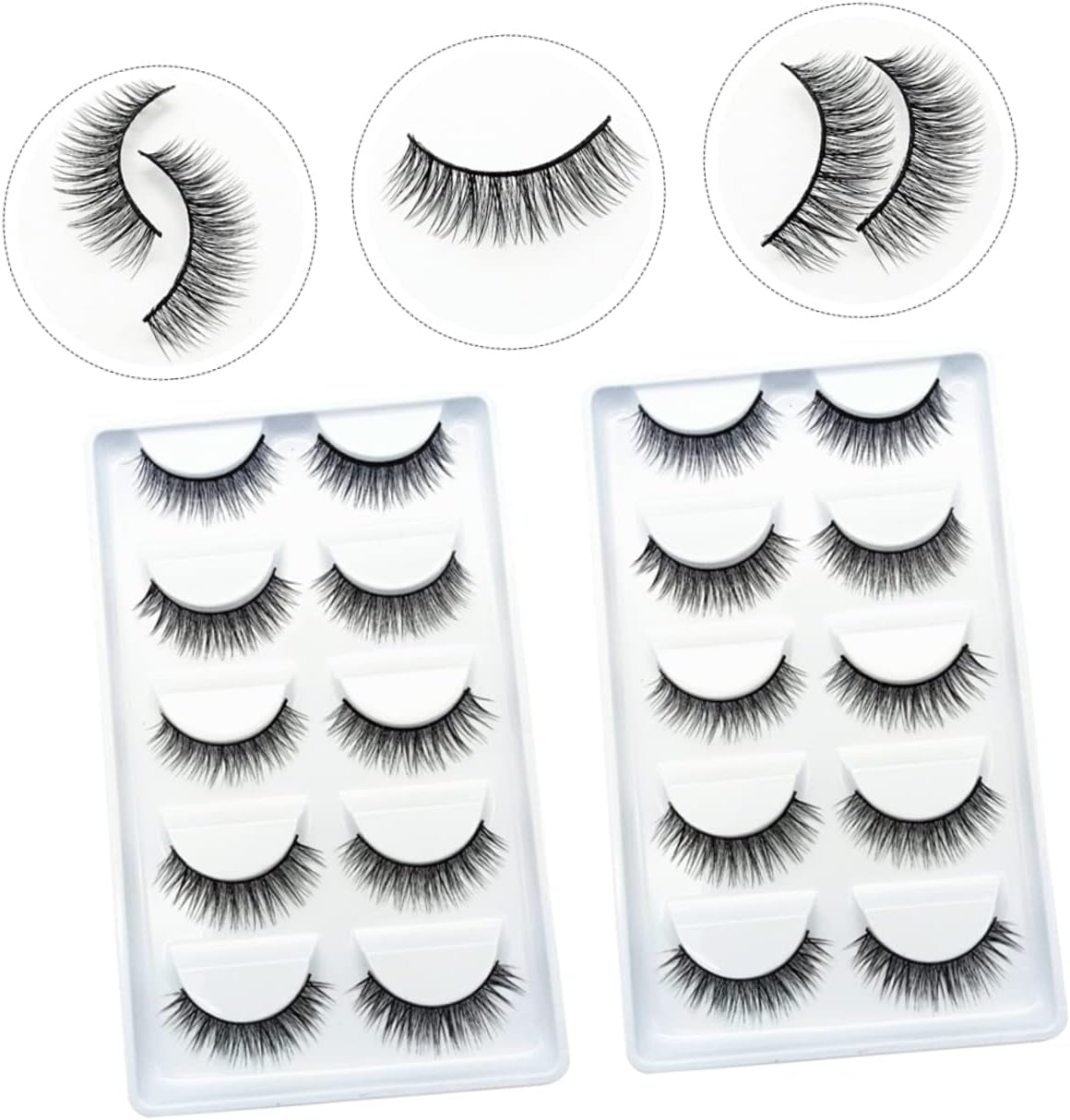 10 Pairs Natural Look False Eyelashes - Perfect Beauty Accessory for Effortless Glam!