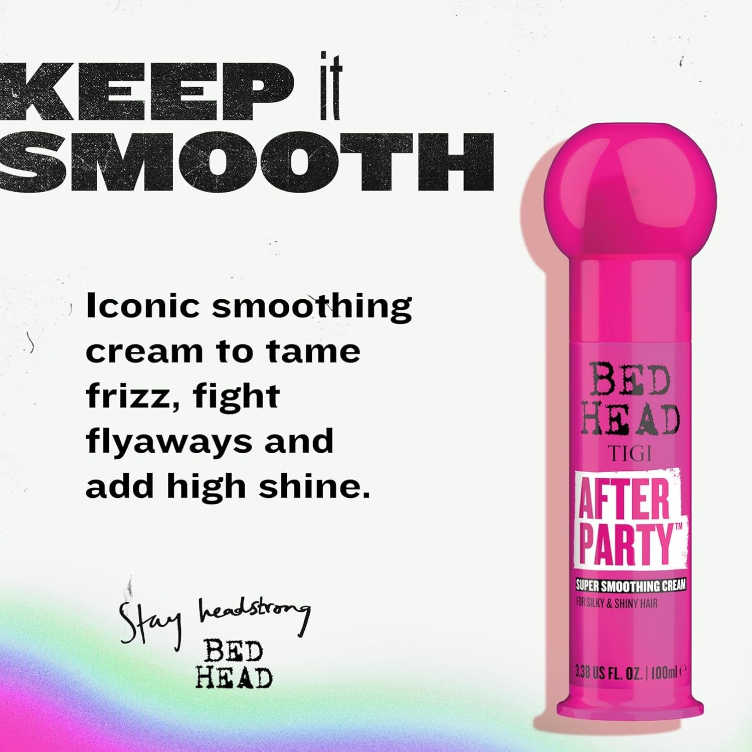 Bed Head by  After Party Smoothing Cream - Ultimate Anti-Frizz Styling Cream for All Hair Types with Caster Seed Oil for High Shine and Hold