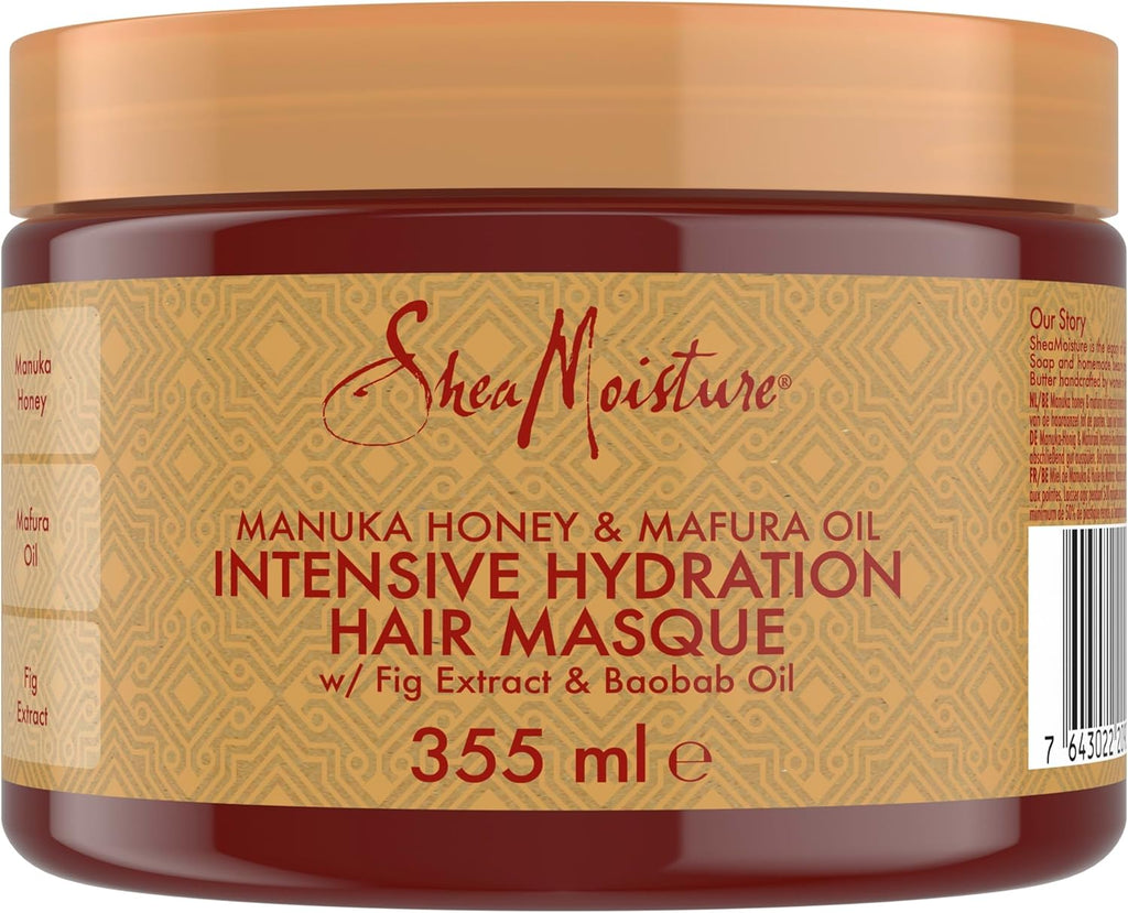 Revitalize Your Curls: Sheamoisture Manuka Honey & Mafura Oil Deep Conditioner – Sulfate-Free Hair Mask for Dry, Damaged Coily Hair with Shea Butter, Baobab Oil & Fig Extract, 335 Ml