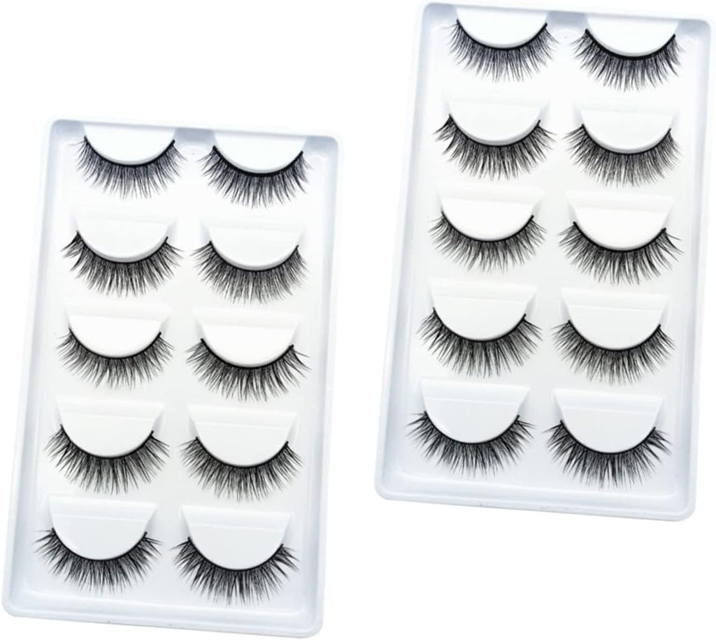 10 Pairs Natural Look False Eyelashes - Perfect Beauty Accessory for Effortless Glam!