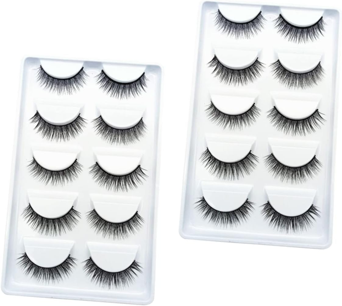 10 Pairs Natural Look False Eyelashes - Perfect Beauty Accessory for Effortless Glam!