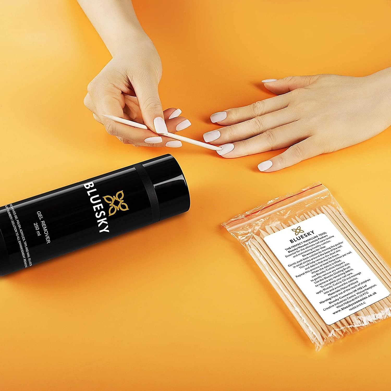 Double-Ended Wooden Cuticle Pushers - 10 Pack of 4.5 Inch Nail Art & Manicure Tools