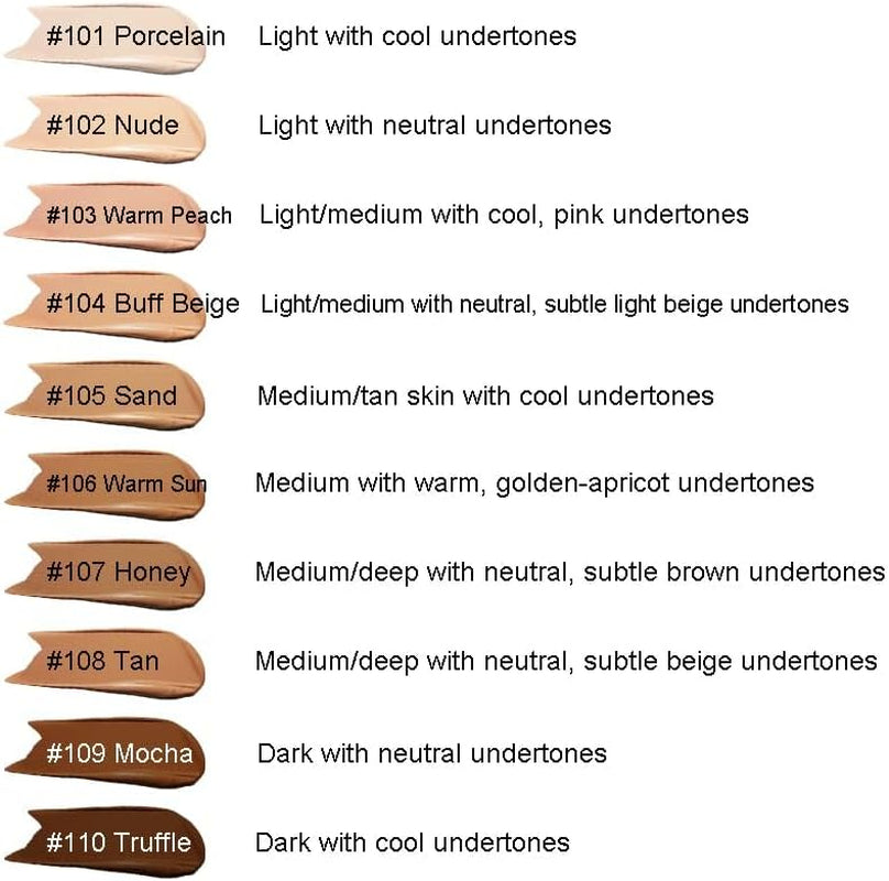 ® Phoera Foundation - Full Coverage Soft Matte Liquid Foundation & Concealer, 24HR Waterproof, Oil Control, Blendable 30ml (102 Nude)