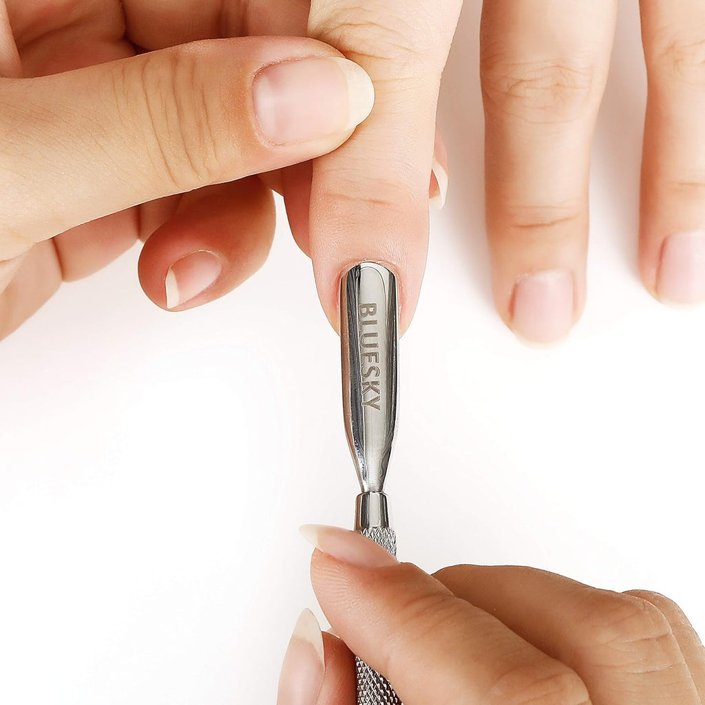 Professional Double-Ended Stainless Steel Cuticle Pusher & Nail Cleaner Tool for Gel Polish Removal