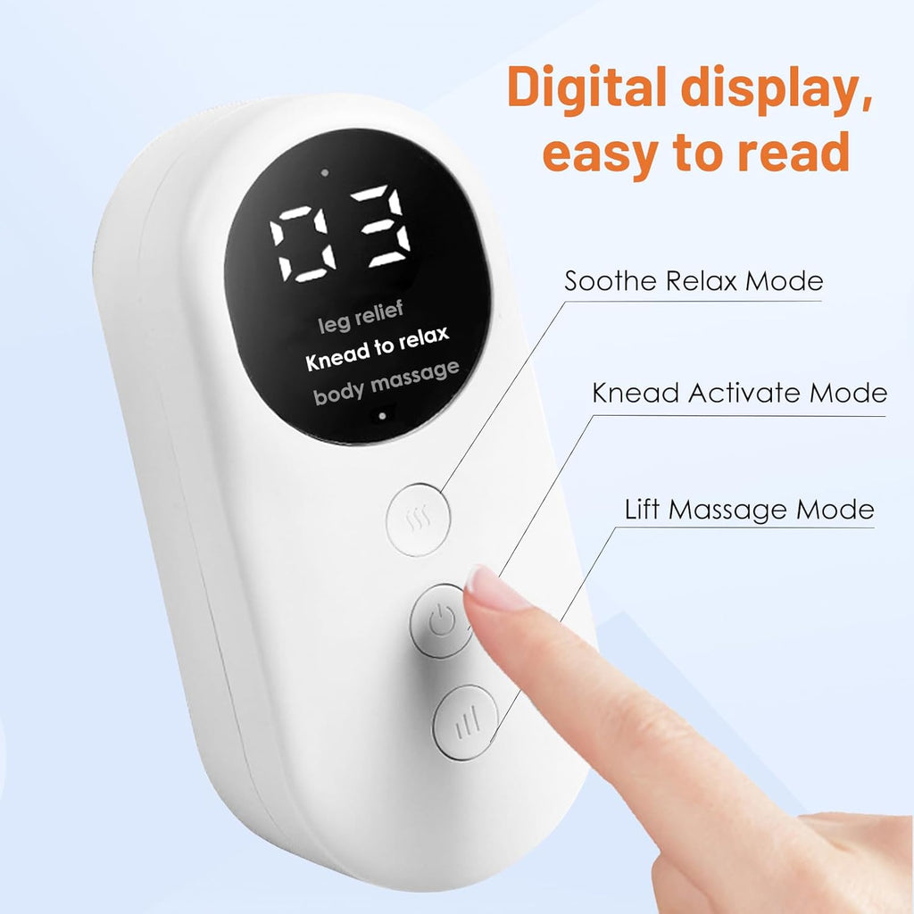 Premium Leg Massager for Calf Relief and Enhanced Circulation with Heat, Three Intensity Levels, Adjustable Fit, and Rechargeable Design - Gray