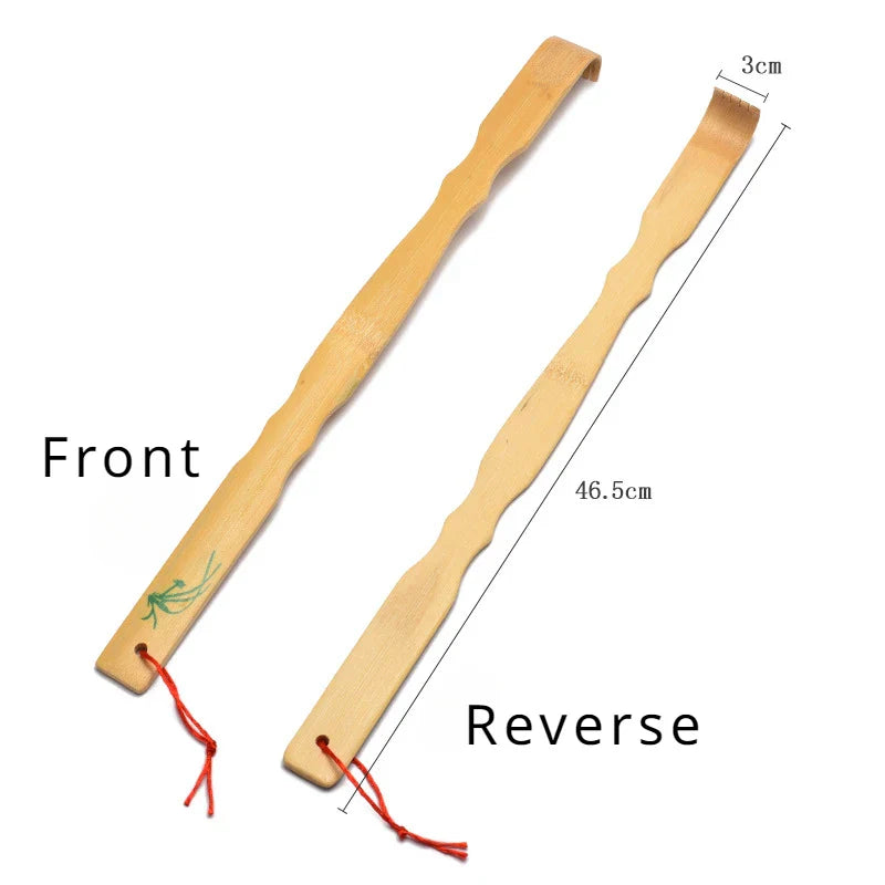 Bamboo Wooden Back Scratcher Knobby Massage Roller Handle for Itching Stress Relief