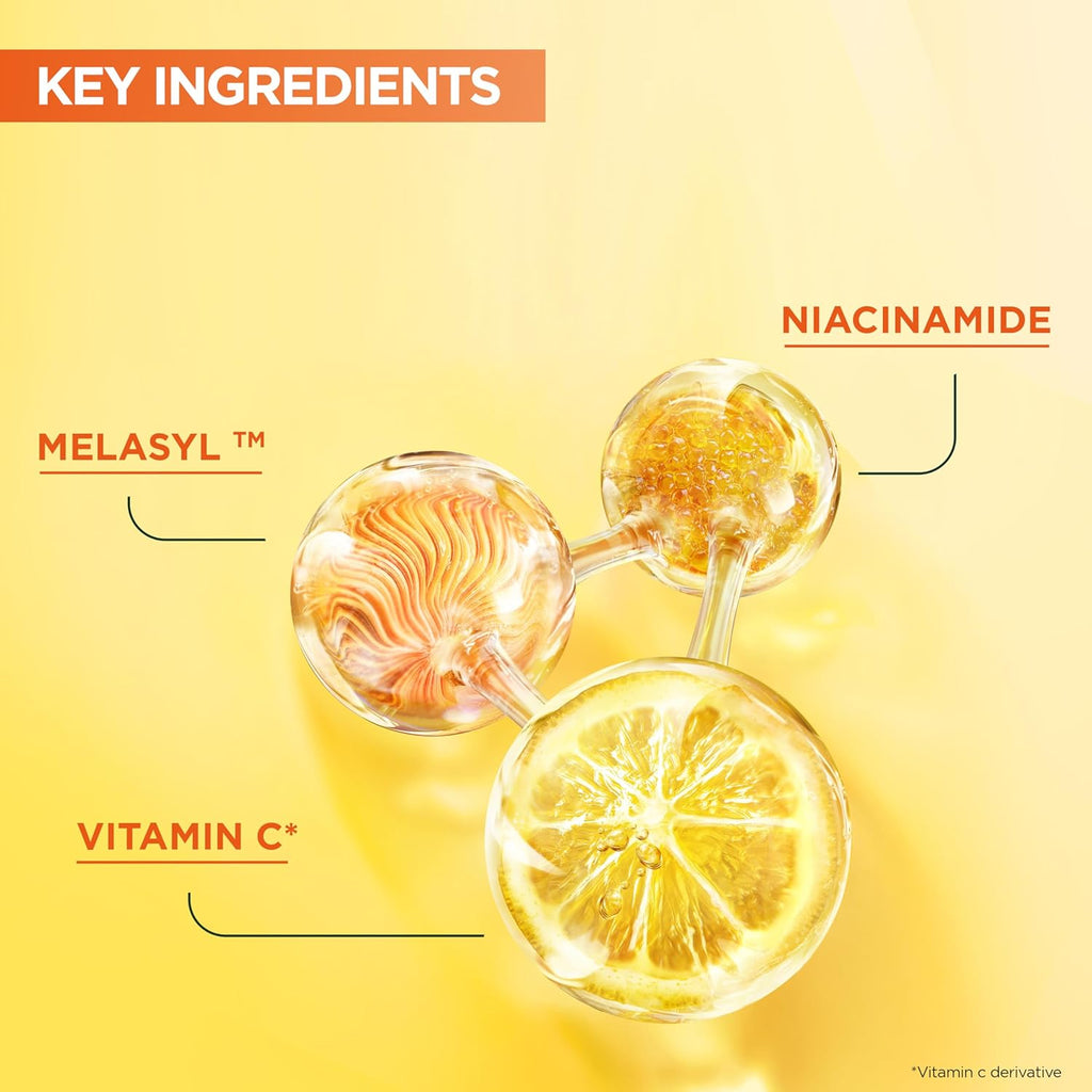 Garnier Vitamin C Brightening Serum for Face, with 4% Vitamin C, Niacinamide & Salicylic Acid, Brightens Skin, Reduces Dark Spots & Evens Skin Tone, Serum 30Ml