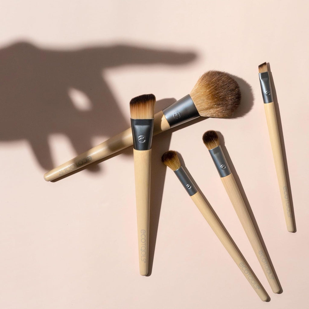 Transform Your Beauty Routine:  6-Piece Eco-Friendly Makeup Brush Set - Perfect for Flawless Eyeshadow, Blush, Concealer & Foundation Application! Vegan & Cruelty-Free!
