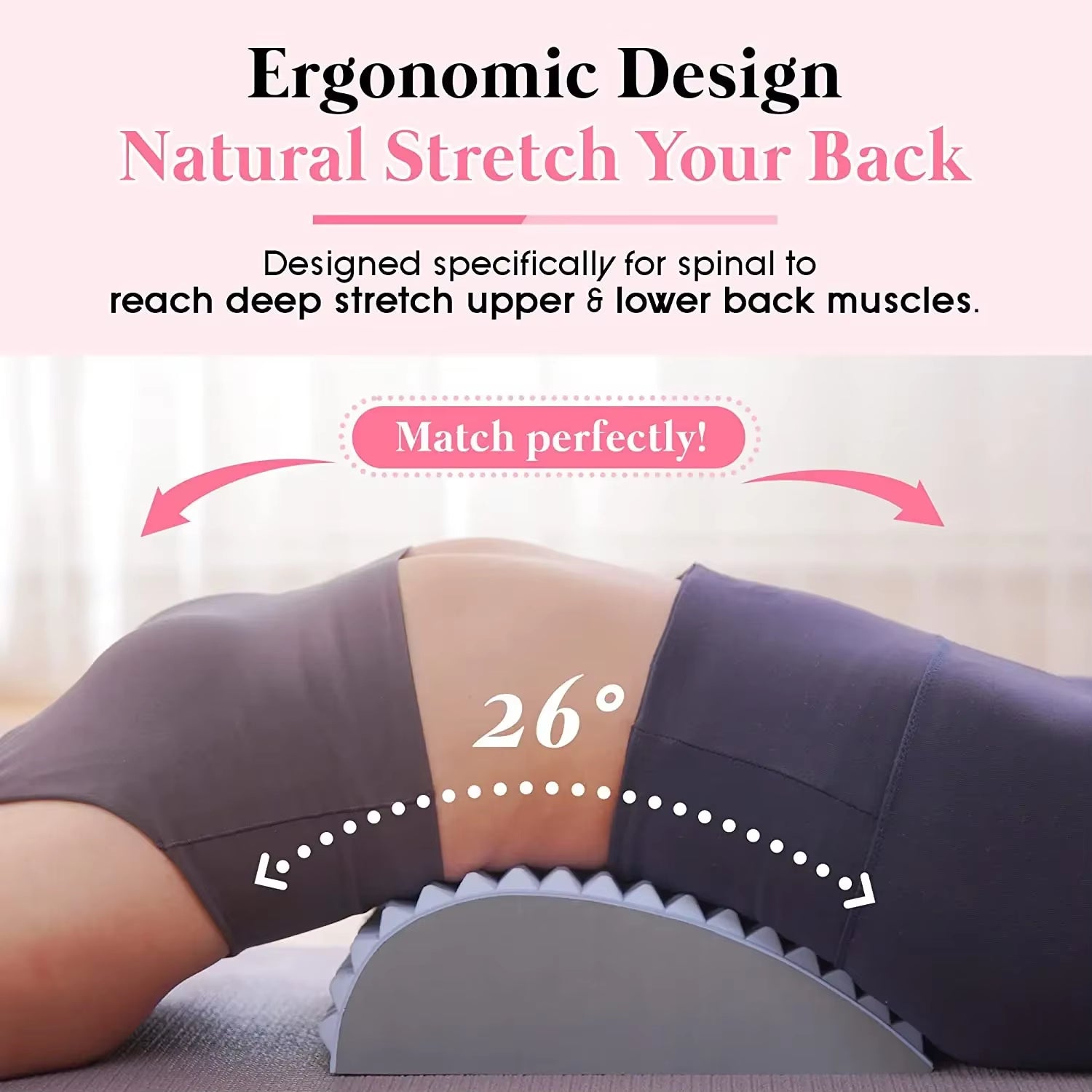 Back Stretcher Pillow for Back Pain Relief,Lumbar Support,Herniated Disc,Sciatica Pain Relief,Posture Corrector,Spinal Stenosis