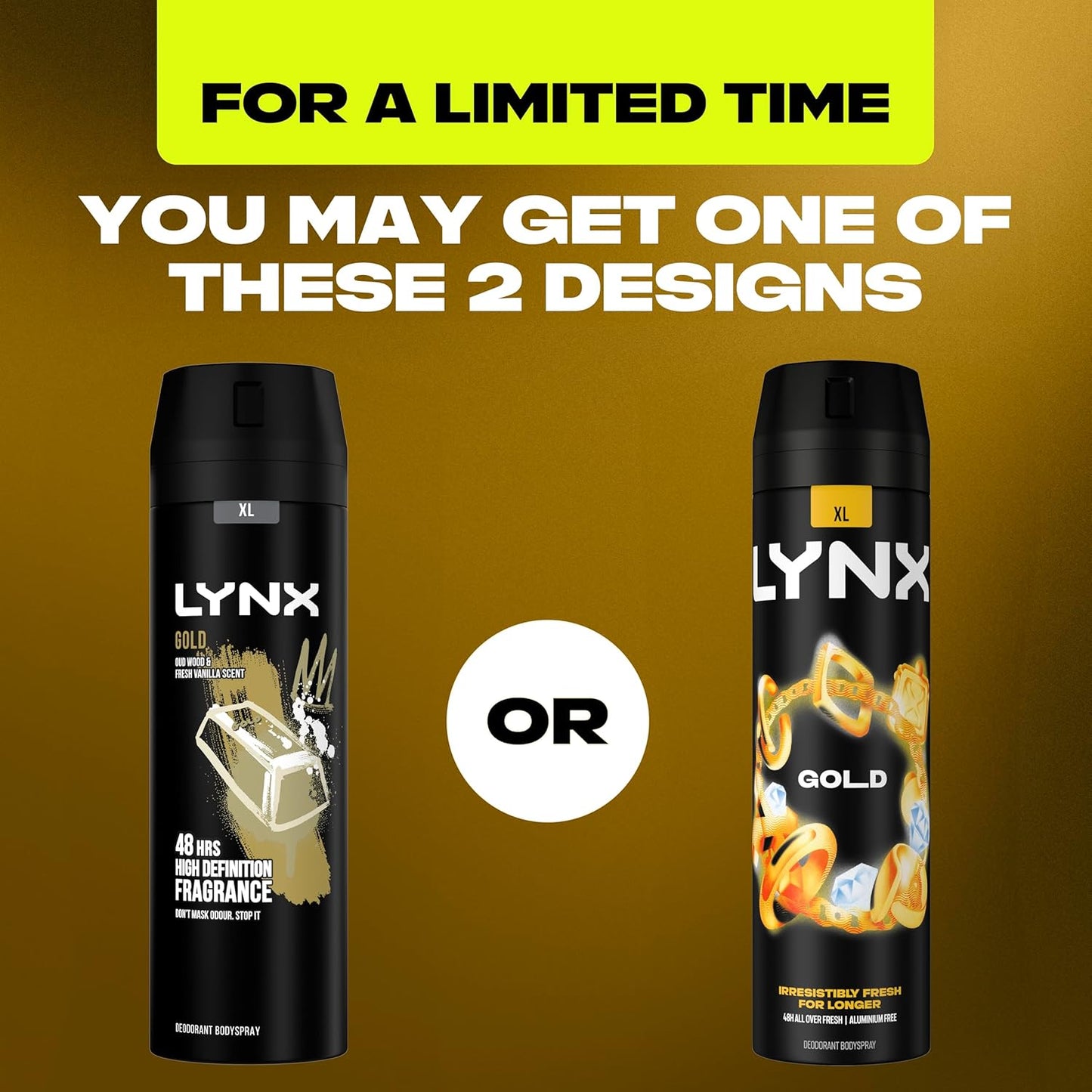 Men Gold Deodorant Body Spray - Oud Wood & Fresh Vanilla Scent, 48-Hour Odour Protection, 200ml, Pack of 6