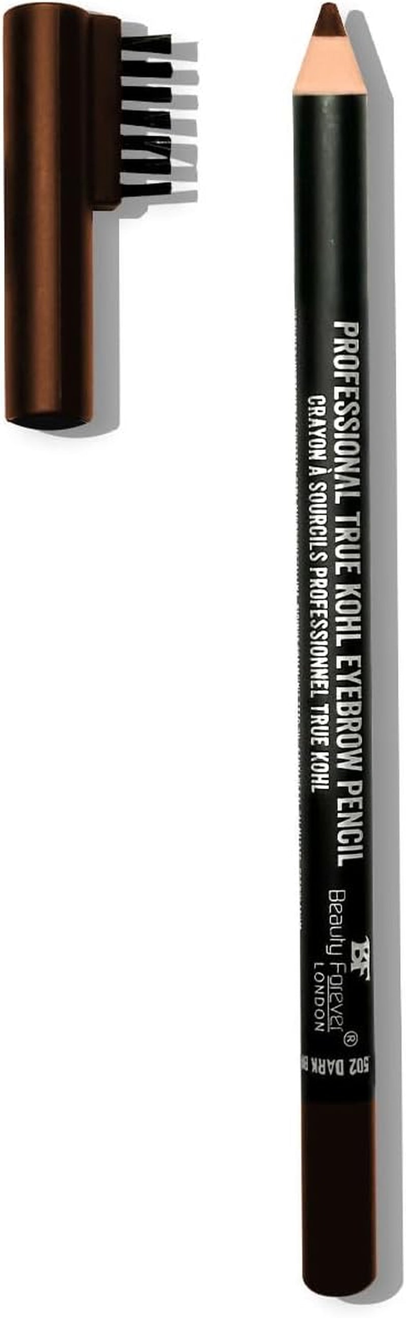 Beauty Forever Professional True Kohl Eyebrow Pencil - High Precision with Built-in Brush (503 Brown) - 1.2g