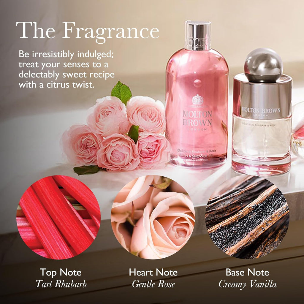Delicious Rhubarb & Rose Luxurious Bath & Shower Gel - 300ml