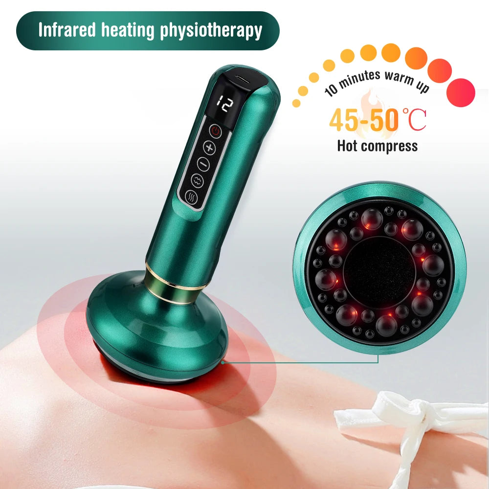 Revolutionary Smart Vacuum Massage Jars - Rechargeable Cupping Device with Infrared Heating for Ultimate Body Relaxation
