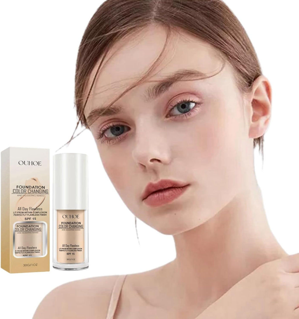 Transformative Colour Changing Foundation for Mature Skin - Full Coverage Liquid & Cream Makeup in Light