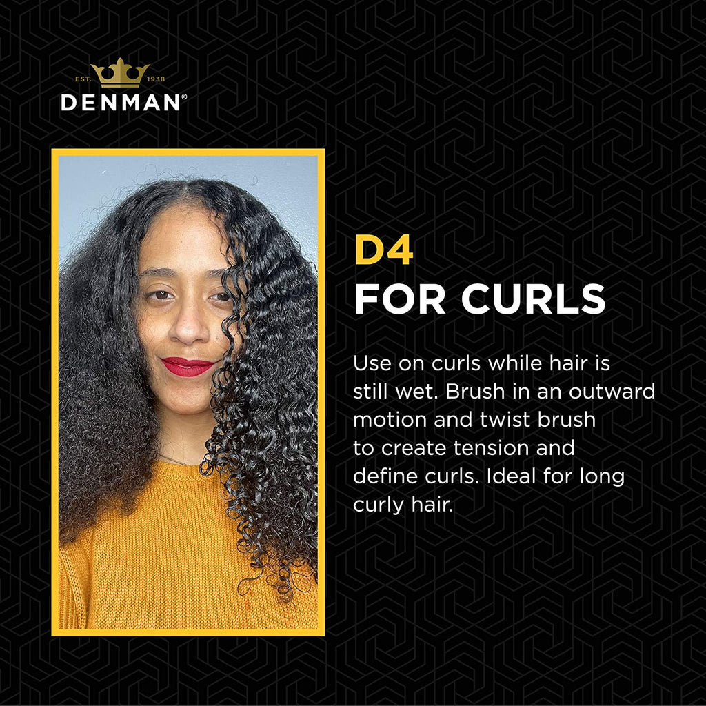D4 Silver Curly Hair Brush - 9 Row Styling Brush for Smoothing, Defining Curls & Long Hair for All Genders