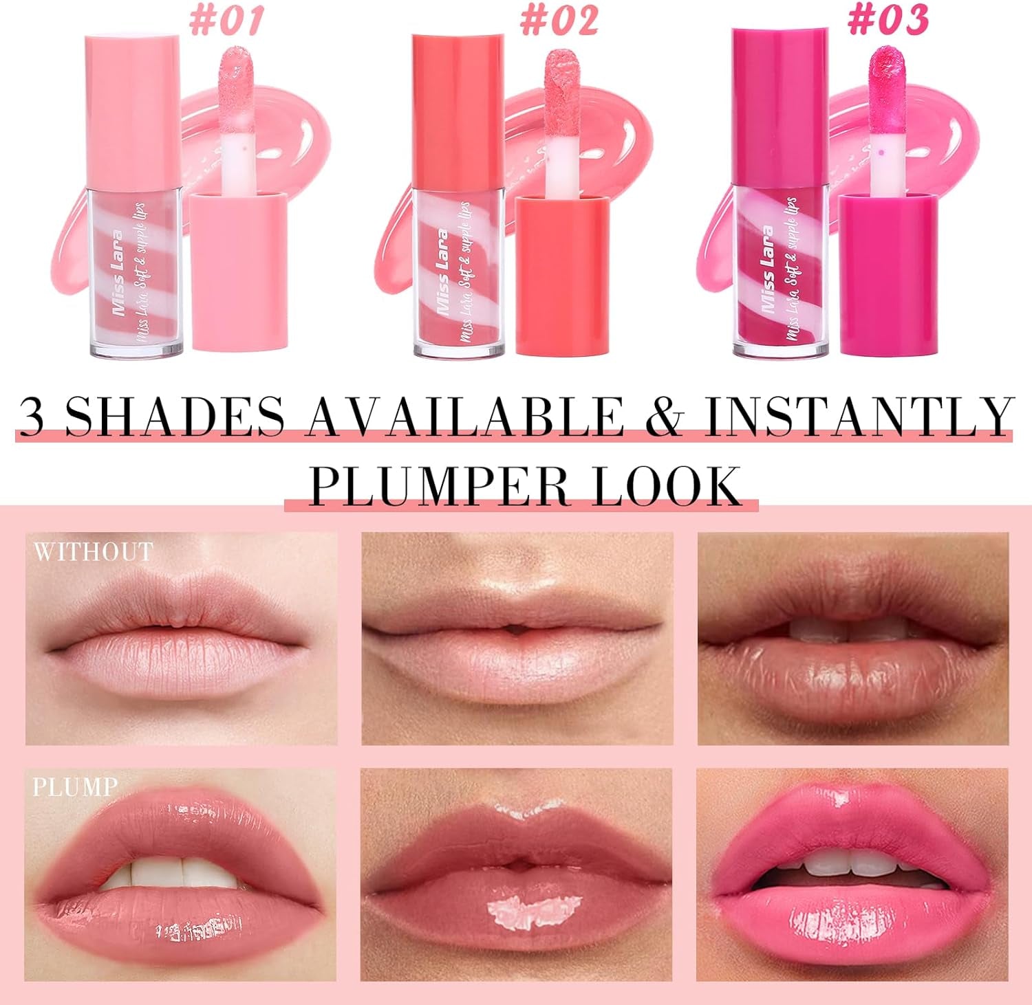2Pcs Tinted Lip Gloss & Balm Set - Moisturizing Lip Plumper Jelly for a Dewy Finish, Long-Lasting Color #01