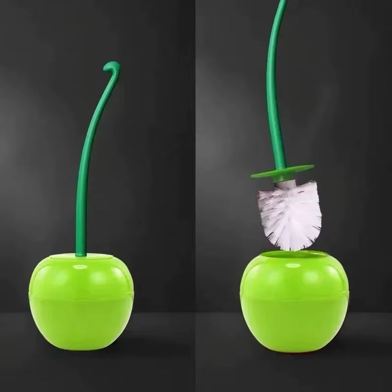 Two Toilet Brushes, Toilet Holders, Bathroom Accessories, Creative and Cute Cherry Shaped Toilet Brush Holder Set