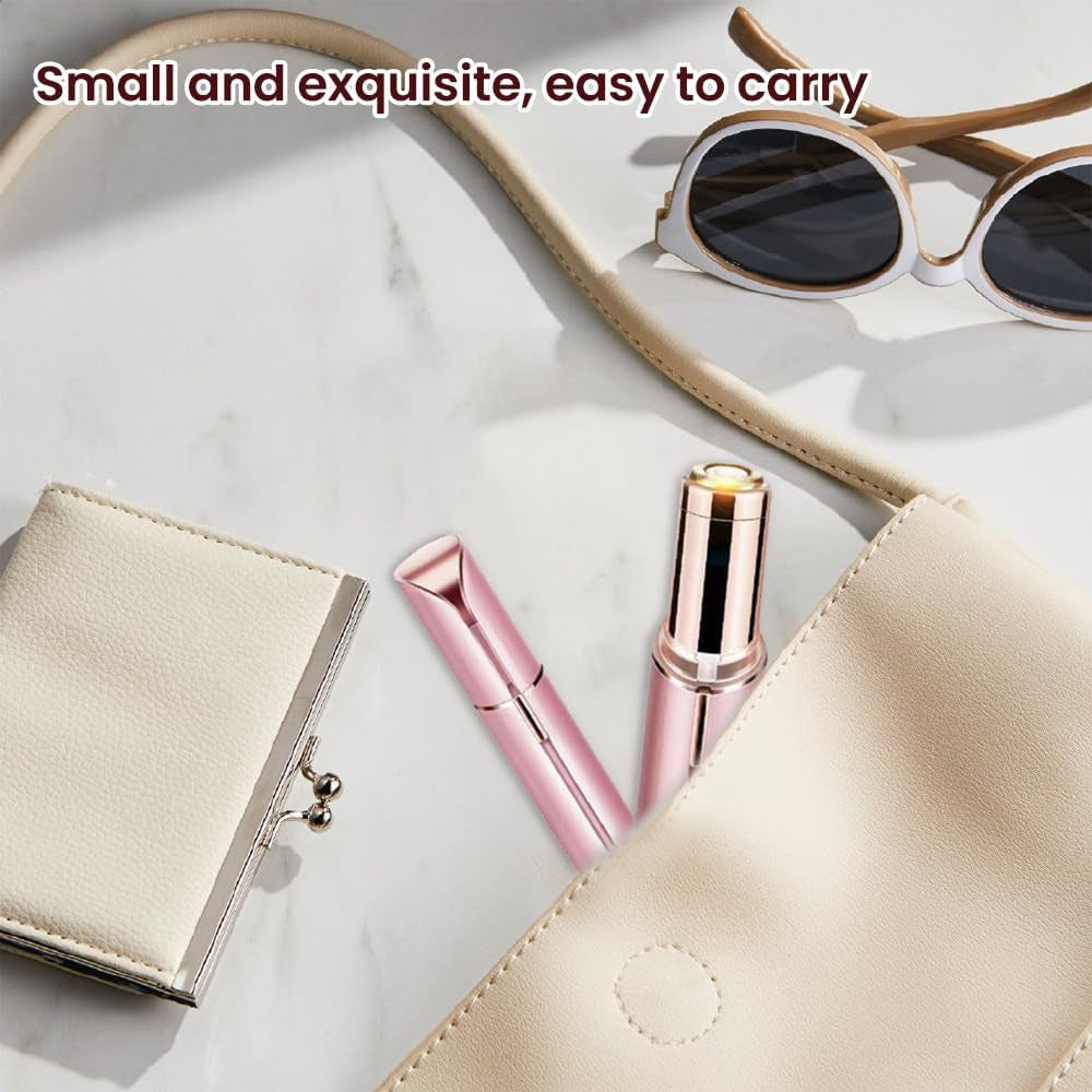 Flawless Rose Gold Facial Hair Remover - USB Rechargeable, Waterproof & Painless with LED Light