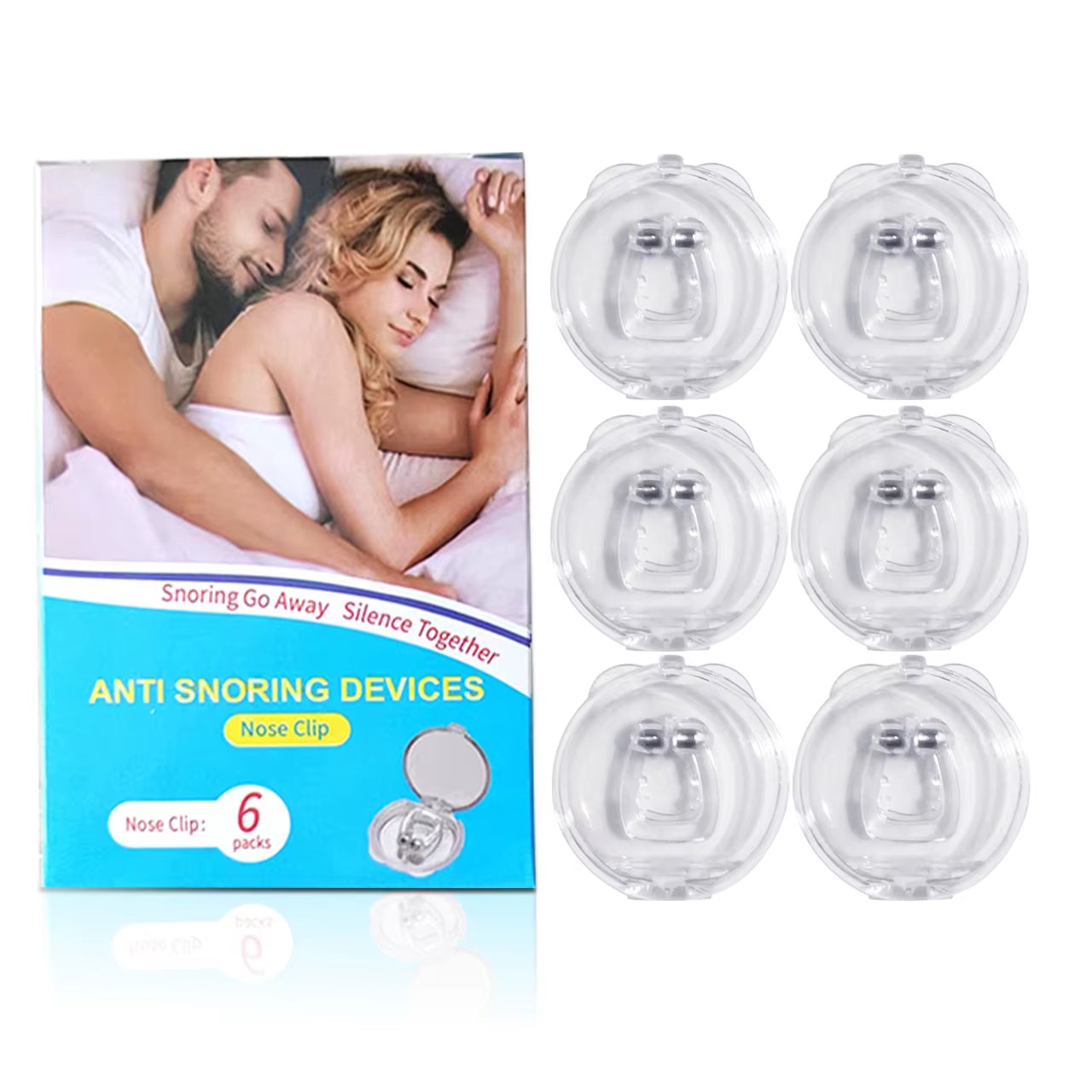 Magnetic Anti-Snoring Nose Clip - Sleep Aid Device for Improved Breathing and Apnea Relief with Protective Case