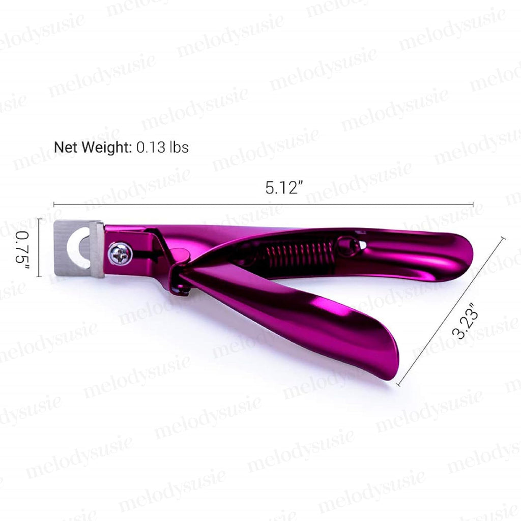 Professional  Acrylic Nail Clippers - Rustproof Sharp Tip Cutters for Perfect Manicure & Pedicure - Stylish Plum Design