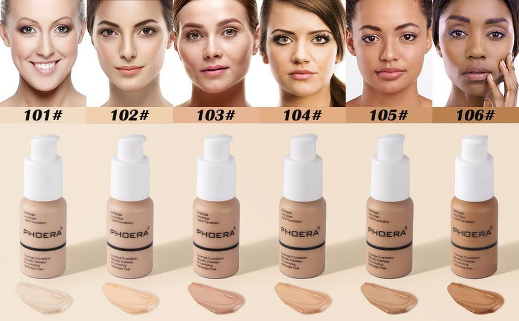 ® Phoera Foundation - Full Coverage Soft Matte Liquid Foundation & Concealer, 24HR Waterproof, Oil Control, Blendable 30ml (102 Nude)