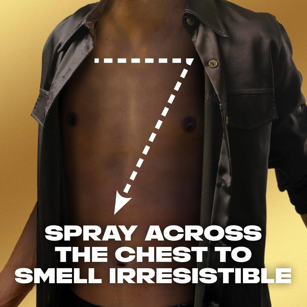 Men Gold Deodorant Body Spray - Oud Wood & Fresh Vanilla Scent, 48-Hour Odour Protection, 200ml, Pack of 6