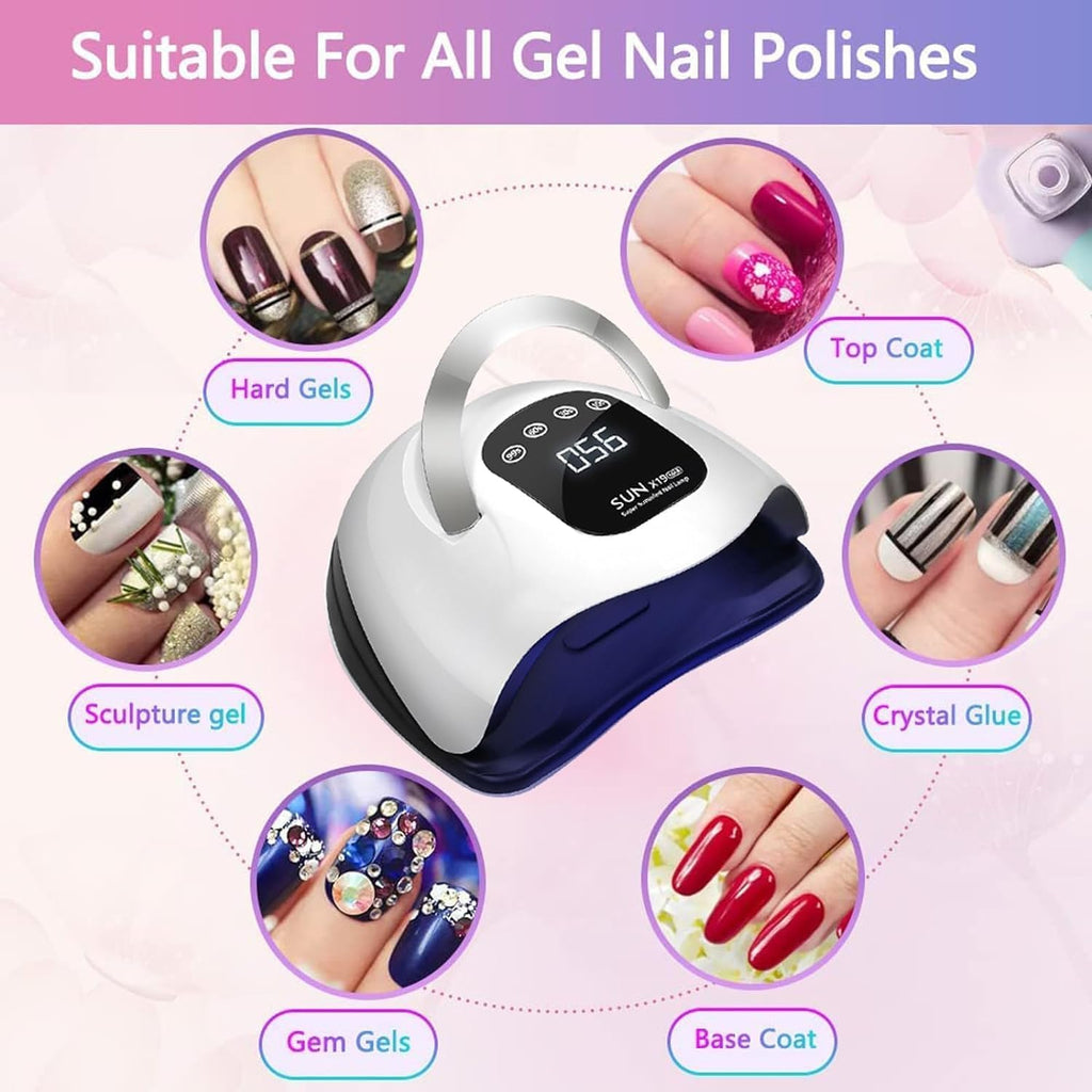 Powerful 320W UV LED Nail Lamp - Fast Drying, 72 LED Beads, Touch Screen, 4 Timer Settings & Auto Sensor for Perfect Nails!