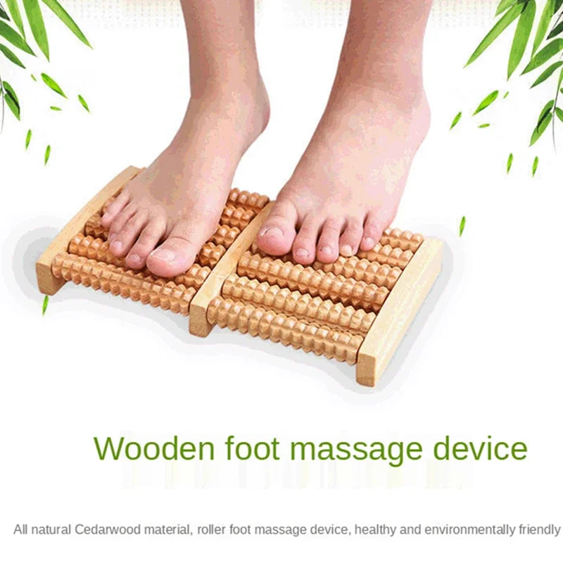 Wooden Foot Massager for Neuropathy, Heel Pain and Targeted Plantar Fasciitis Relief | Deep Tissue and Feet Massage for Relaxation | Reflexology Tool for Planters Facetious Relief