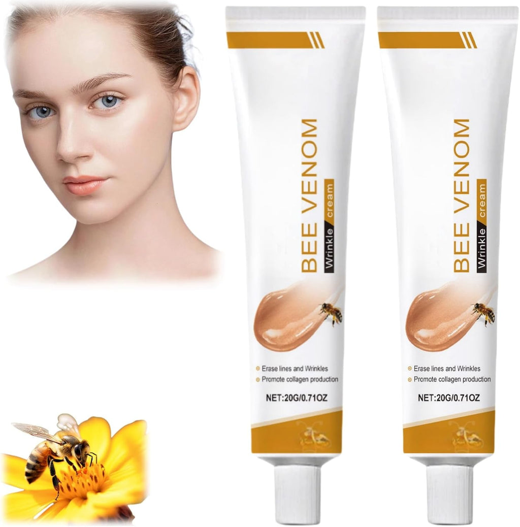 Revitalize Your Skin: 2PCS Bee Venom Anti-Wrinkle Firming Cream for All Skin Types - Multi-Purpose Moisturizer & Age-Defying Treatment