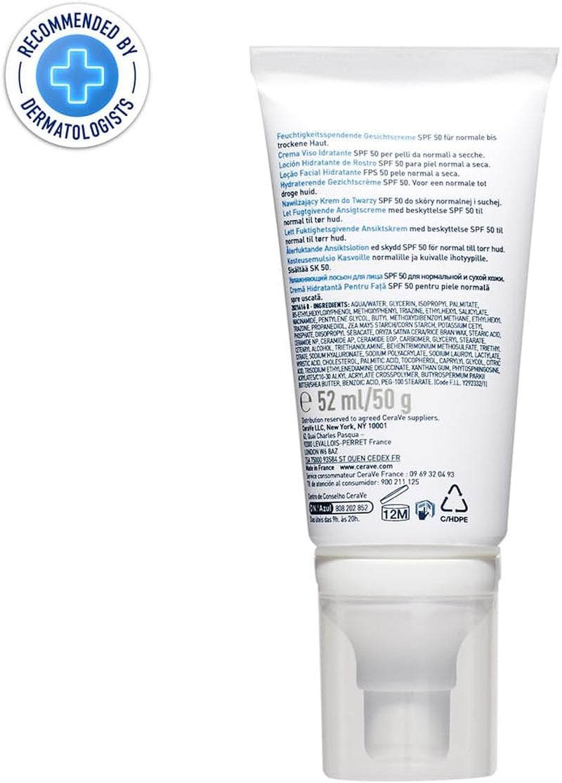 Cerave AM Facial Moisturizing Lotion for Normal to Dry Skin - 52ml with UV Protection & 3 Essential Ceramides