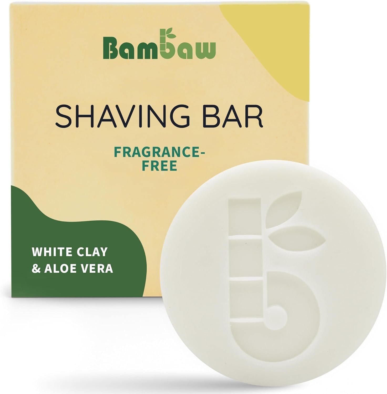 Organic Aloe Vera Shaving Bar for Sensitive Skin - Eco-Friendly, Vegan & Fragrance-Free 80G