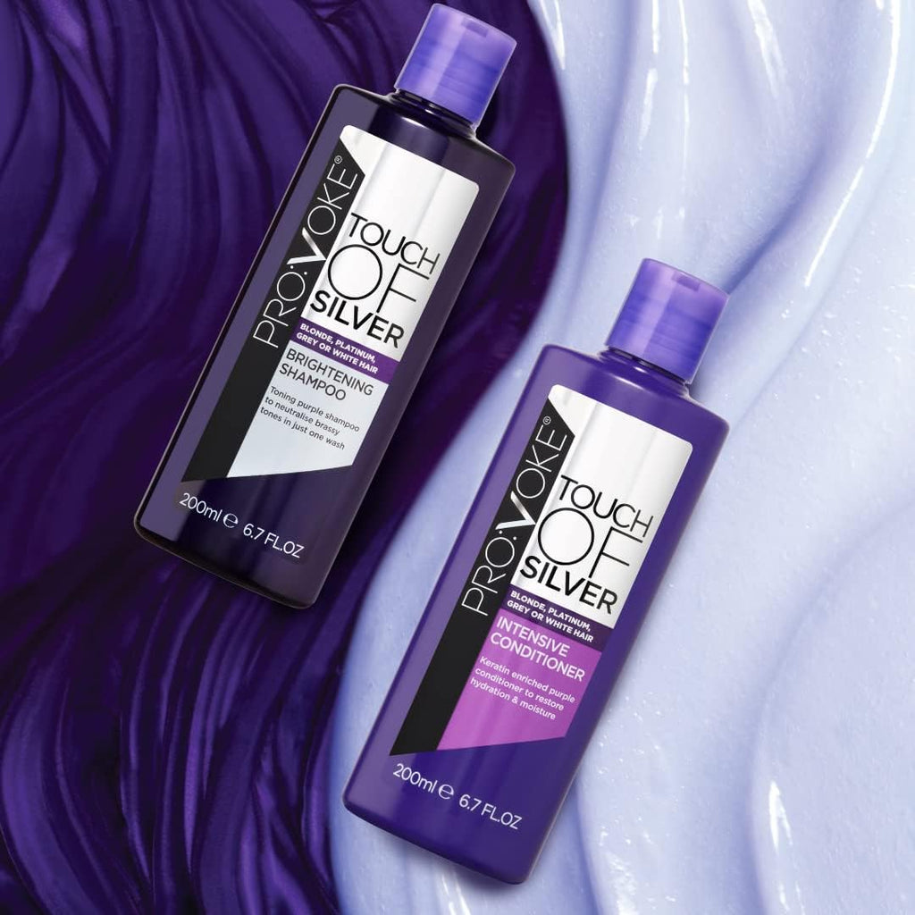 Revitalize Your Hair with  Touch of Silver Brightening Shampoo & Conditioner - 400ml, Eliminates Yellow & Orange Tones!