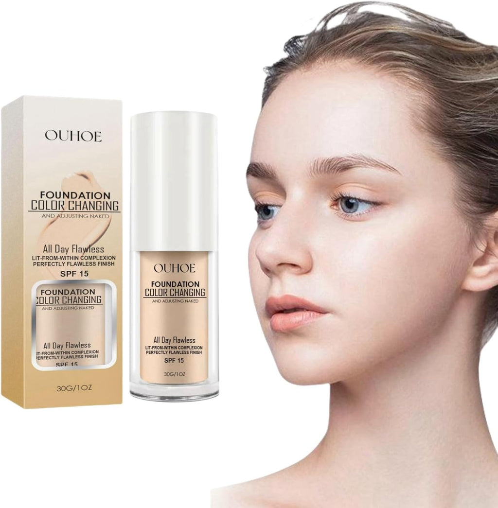 Transformative Colour Changing Foundation for Mature Skin - Full Coverage Liquid & Cream Makeup in Light
