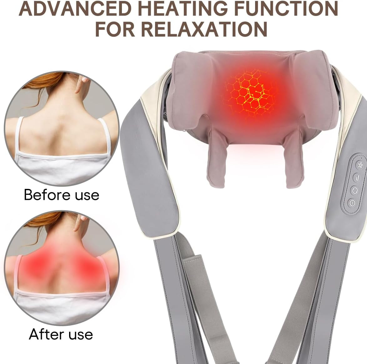 Revolutionary Wireless Neck Massager with Soothing Heat - Ultimate Portable Relief for Neck, Shoulders, and Back - Perfect Gift for Home, Office, or Travel (Apricot)