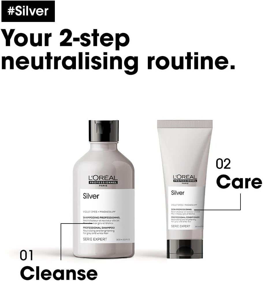 L’Oréal Professionnel Serie Expert Silver Shampoo for Radiant Grey, White & Light Blonde Hair