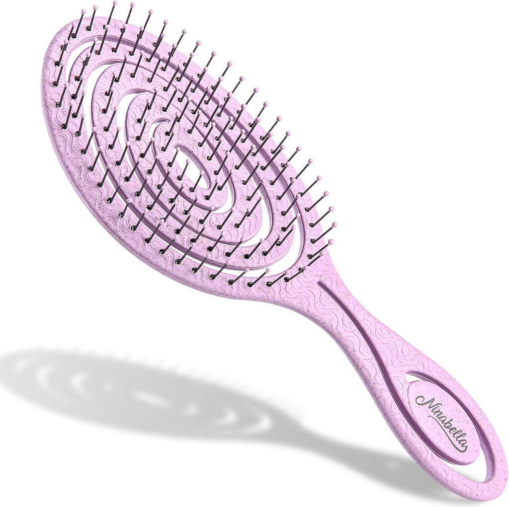 Spiral Detangling Hair Brush - Effortlessly Removes Tangles for All Hair Types - Lilac