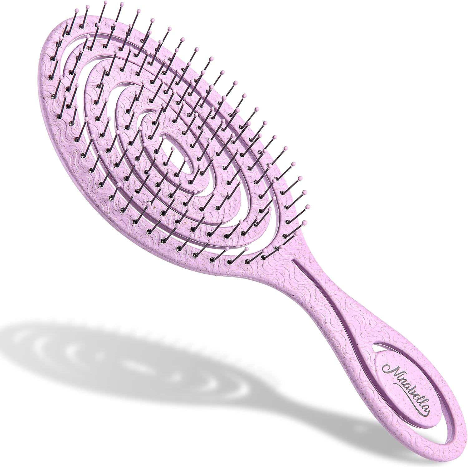 Spiral Detangling Hair Brush - Effortlessly Removes Tangles for All Hair Types - Lilac