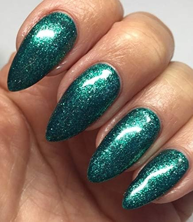 Mistletoe Magic: Sparkling Green Glitter Gel Nail Polish for a Festive Christmas Look - UV LED Soak Off