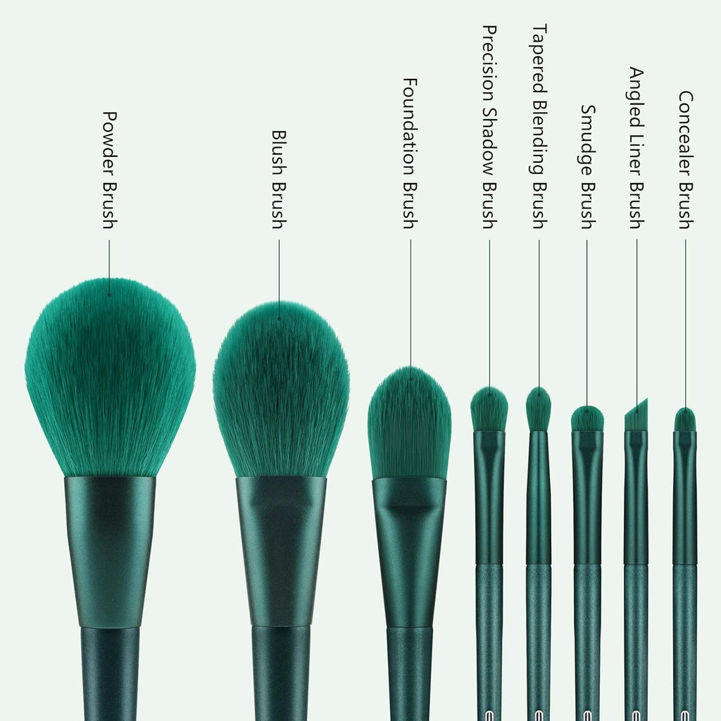 8-Piece Professional Makeup Brush Set with Stylish Cylinder Box - Perfect for Flawless Foundation, Powder, Concealers, and Eye Makeup!