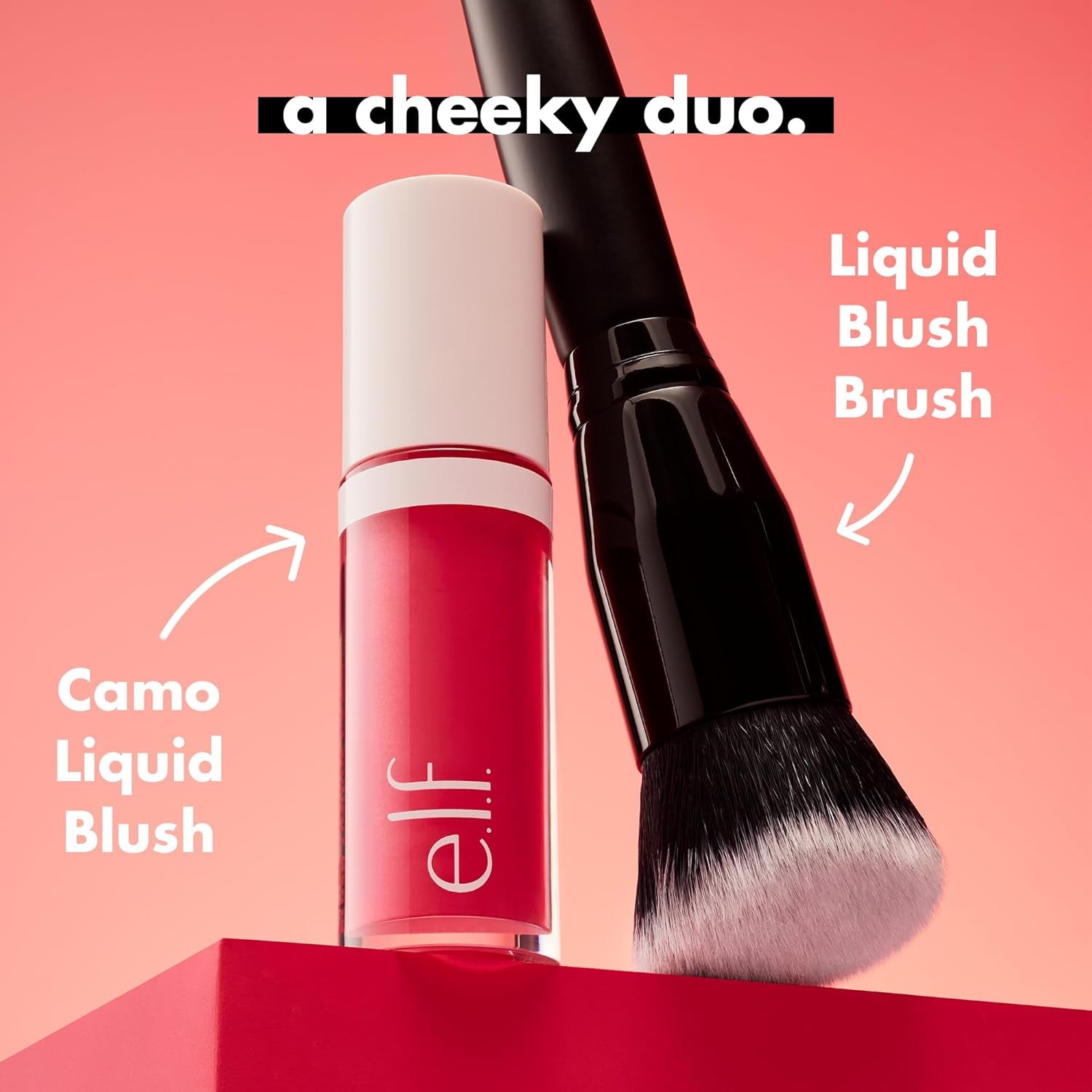 Camo Liquid Blush Brush - Angled Blush Brush for Perfect Cheek Application & Blending, Soft Dense Bristles, Vegan & Cruelty-Free