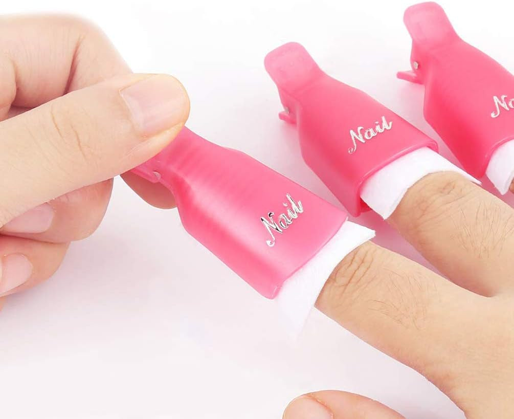 10 Pcs Gel Nail Polish Remover Clips - Essential Acrylic Nail Art Soak Off Wrap Cleaner Caps
