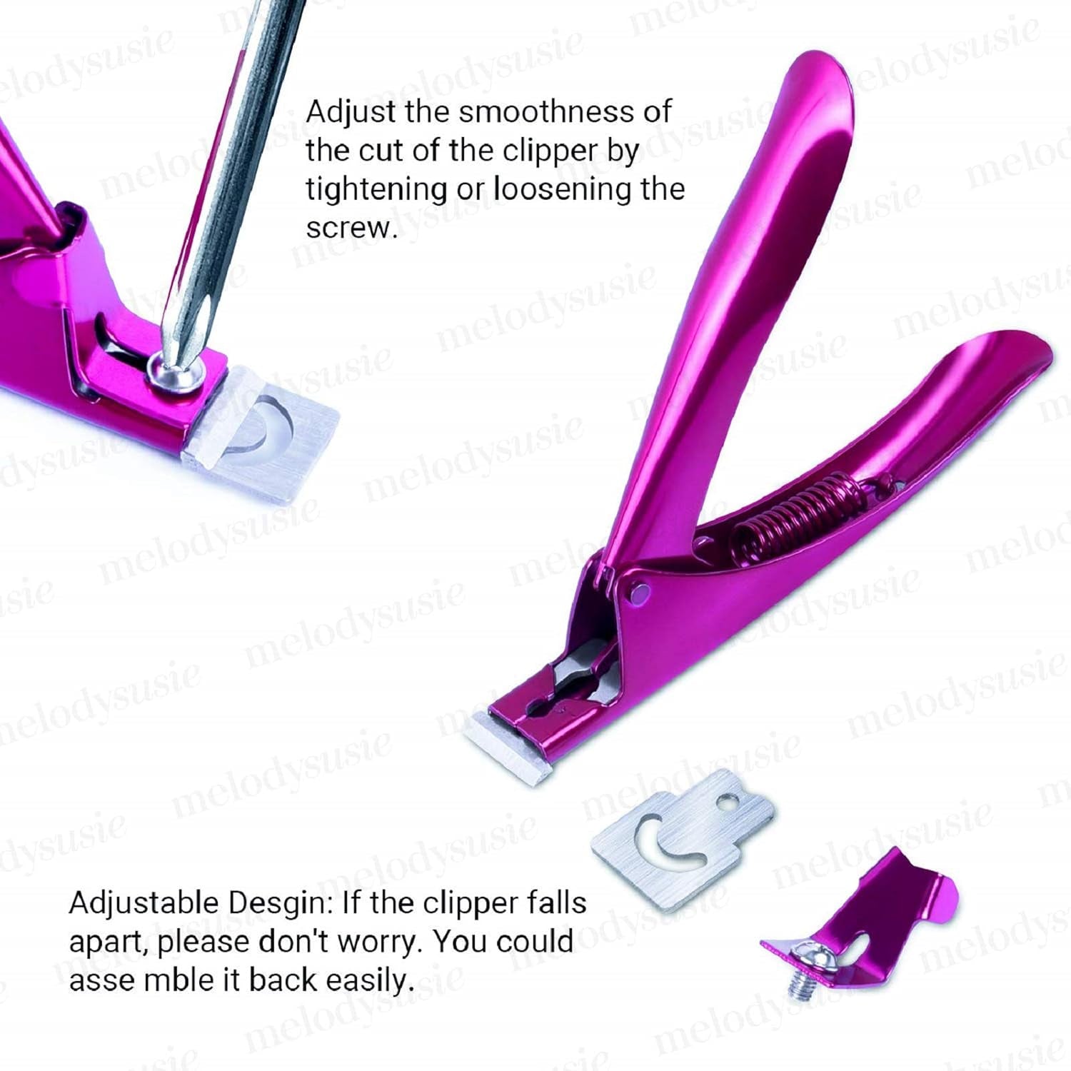 Professional  Acrylic Nail Clippers - Rustproof Sharp Tip Cutters for Perfect Manicure & Pedicure - Stylish Plum Design