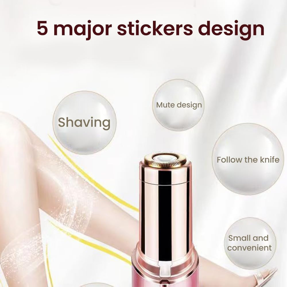 Flawless Rose Gold Facial Hair Remover - USB Rechargeable, Waterproof & Painless with LED Light