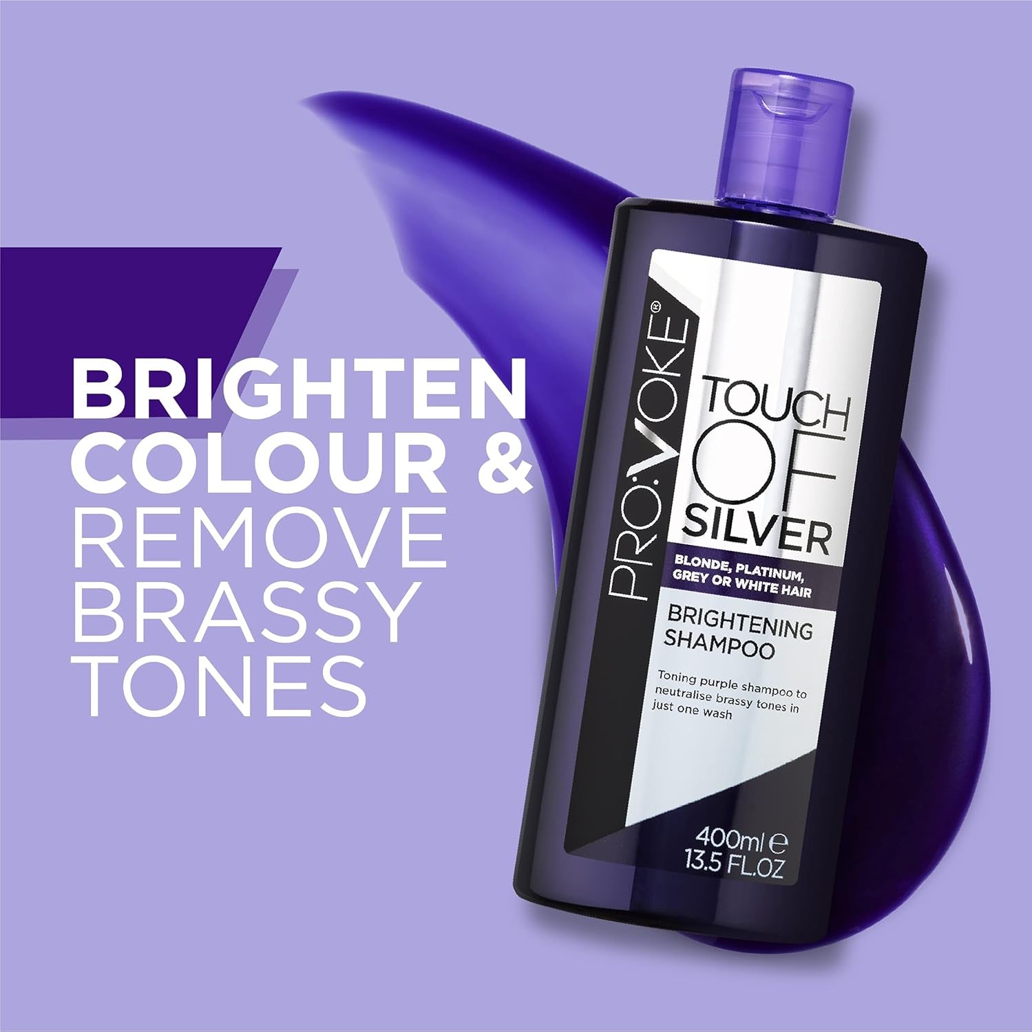 Revitalize Your Hair with  Touch of Silver Brightening Shampoo & Conditioner - 400ml, Eliminates Yellow & Orange Tones!